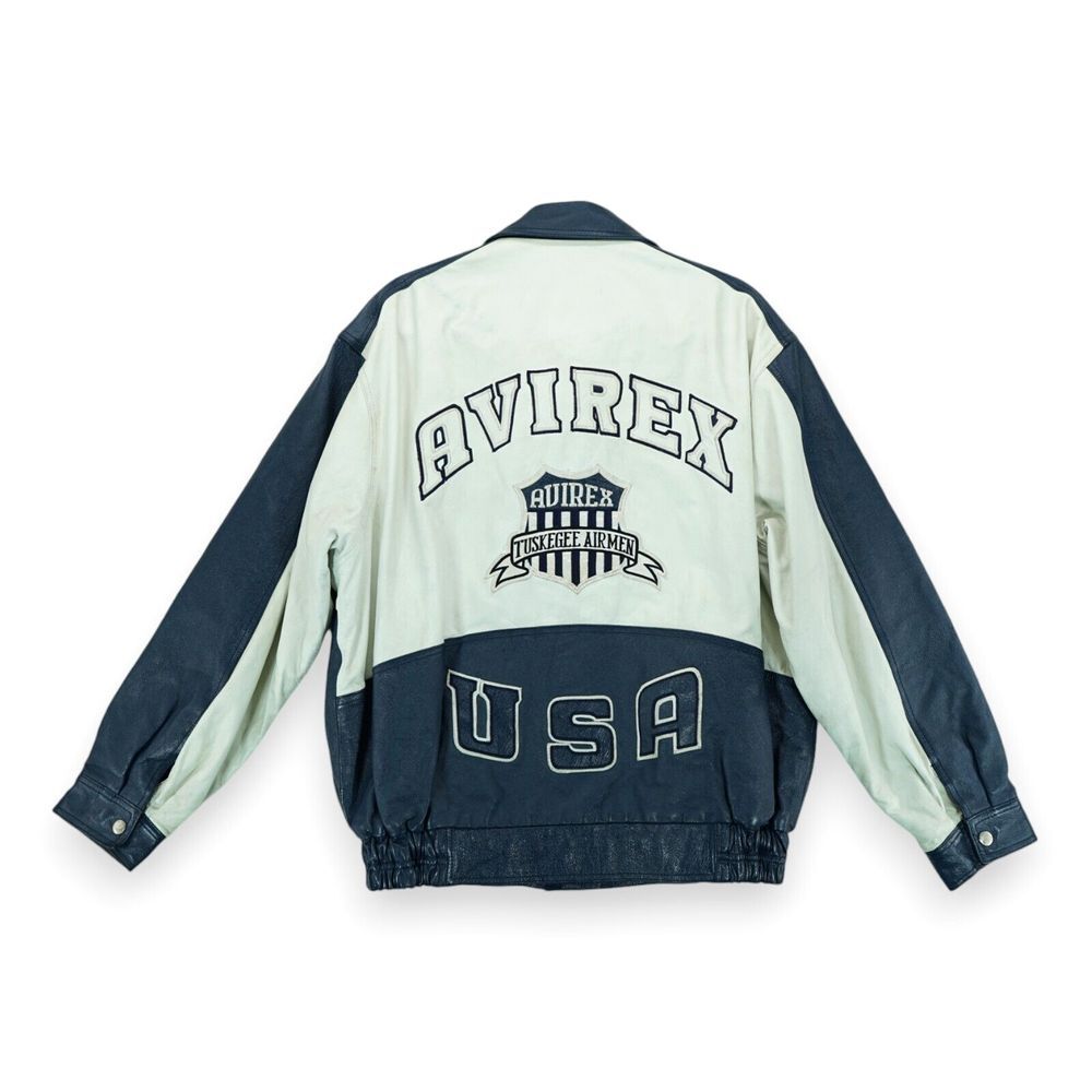 VINTAGE AVIREX USA Authentic‎ Classic Leather Jacket Size L ~ Dark Horse ~ Korea